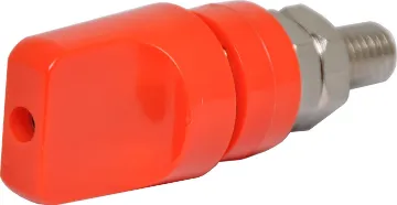 Red 100A Heavy Duty Binding Post 100A heavy duty binding post with 4mm banana socket. 
10mm mounting hole.
Overall dimensions: 24.5 x 71D mm.