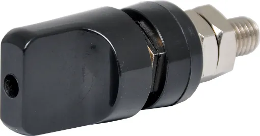 100A heavy duty binding post with 4mm banana socket. 

10mm mounting hole.