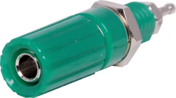 Green Captive Head Binding Post With 4mm Banana Socket and Crosshole.
10A @ 125V AC