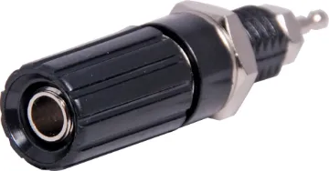 Black Captive Head Binding Post With 4mm Banana Socket and Crosshole.
10A @ 125V AC