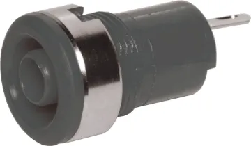 Black Safety Type Banana Socket Rated at 10A @ 125V AC. 12.2mm diametre hole cutout.  Depth from front panel 29mm.
