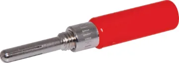 Red Solderless Banana Plug With screw connection for wire termination. 3A @ 125V AC.