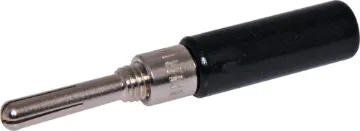Black Solderless Banana Plug Black banana plug with screw connection for wire termination. 3A @ 125V AC.
