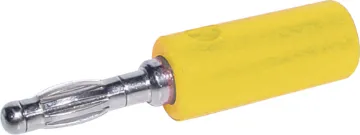 Yellow Cross Hole Banana Plug Yellow. Rated 3A @ 125V AC.
With screw connection for wire termination.
Will accept another banana plug into cross hole.