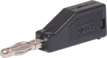 Black Stack Type Banana Plug With screw connection for wire termination. Rated 3A @ 125V AC.