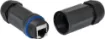 A waterproof joiner for data cables with RJ45 back to back internal connection. 