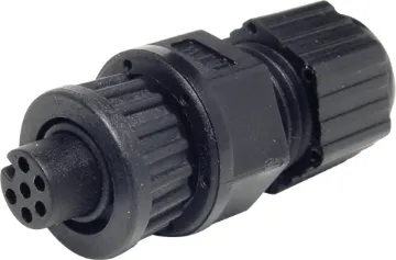 6 Pin 2A Locking Female Line IP66 Waterproof Socket IP67 rated waterproof 2, 4 and 6 pin connectors for installations outdoors or in areas prone to moisture build up. 2 pin rated at 5A. 4 & 6 pin rated at 2A.  
Cable Entry: 4.5-6.5mm