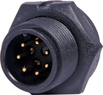 7 Pin 5A Screw-On Male PCB IP67 Waterproof Plug Waterproof IP67 rated 7 Pin male PCB connector for installations outdoors or in areas prone to moisture build up. 5A rated.