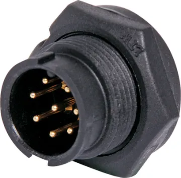 8 Pin 5A Locking Male Chassis IP67 Waterproof Plug For outdoor installations or in areas prone to moisture.
5A rated. LTW lock type series "B". 8 pin male.