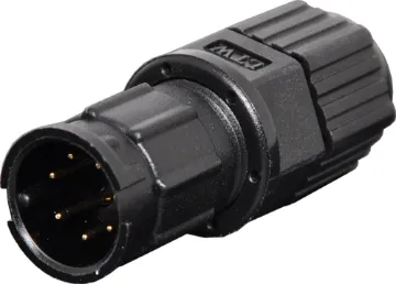 7 Pin 5A Locking Male Line IP67 Waterproof Plug Waterproof IP67 rated 7 Pin male line connector for installations outdoors or in areas prone to moisture build up. 5A rated.