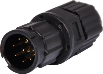 8 Pin 5A Locking Male Line IP67 Waterproof Plug Waterproof IP67 rated 8 Pin male line connector for installations outdoors or in areas prone to moisture build up. 5A rated.