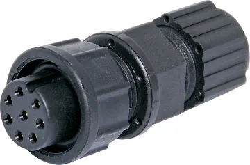 8 Pin 5A Locking Female Line IP67 Waterproof Socket Waterproof IP67 rated 8 Pin Female Line connector for installations outdoors or in areas prone to moisture build up. Lock Type mating ring. 5A rated.