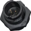 Waterproof IP67 rated 2 Pin Male Chassis Mount PCB Connector. Lock type mounting ring.