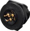 Waterproof IP67 rated 3 Pin Male Chassis Mount PCB Connector. Lock type mounting ring.
