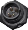 Waterproof IP67 rated 4 Pin Male Chassis Mount PCB Connector. Lock type mounting ring.