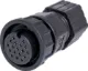 18 Pin 5A Locking female Line IP67 Waterproof Socket Waterproof IP67 rated 18 pin line connector for installations outdoors or in areas prone to moisture build up. 5A rated.