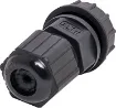 Waterproof IP66 rated 3 Pin female line connector for installations outdoors or in areas prone to moisture build up. 20A rated.