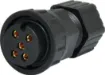 Waterproof IP66 rated 7 Pin female line connector for installations outdoors or in areas prone to moisture build up. 20A rated.
P 9607 7 pin pictured.
