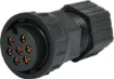 Waterproof IP66 rated 7 Pin female line connector for installations outdoors or in areas prone to moisture build up. 20A rated.