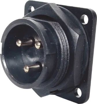 3 Pin 20A Locking Male Chassis IP66 Waterproof Plug Waterproof IP66 rated 3 Pin male chassis connector for installations outdoors or in areas prone to moisture build up. 20A rated.