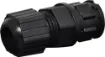 IP66 rated waterproof connectors for installations outdoors
or in areas prone to moisture build up. Screw
cap available to suit socket for when line plug is not
connected. 20A rated. LTW "D" series.