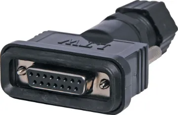 DA15 Female Line IP67 Rated IP67 rated waterproof DA15 Female line connector. Will mate with generic Male DA15 connectors.