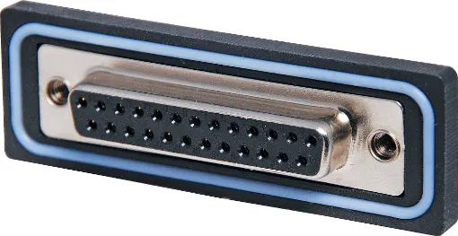 IP67 Rated Waterproof DB25 Female Chassis Mount Connector. PCB Connections. Mates with generic DB25 Male Connectors.