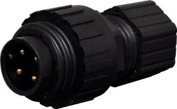 4 Pin 12A Screw On Male Line IP67 Waterproof  IP66 rated waterproof 4 pin connectors for installations outdoors or in areas prone to moisture build up. Compatible with Amphenol C16 series connectors.
12A rated.