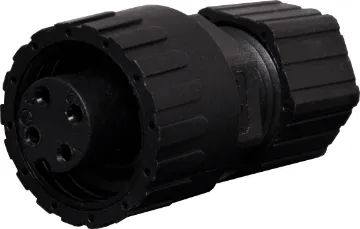 4 Pin 12A Screw On Female Line IP67 Waterproof IP67 rated waterproof 4 and 7 pin connectors for
installations outdoors or in areas prone to moisture
build up. Compatible with Amphenol C16 series.
LTW, PWE & PWF series.
4 pin PWF series 12A rated.