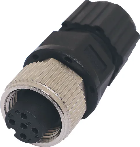 Male and female line connectors include metal screw on collars, with heavy duty plastic cable entries. Chassis connectors feature metal outer construction with plastic insert. Ideal for heavy duty industrial & marine applications. 5A rated. LTW M12 series