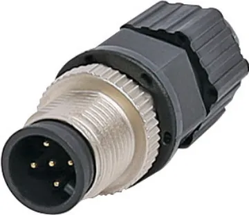5 Pin 4A M12 Screw-On Line Male IP68 Waterproof Male and female line connectors include metal screw on collars, with heavy duty plastic cable entries. Chassis connectors feature metal outer construction with plastic insert. Ideal for heavy duty industrial & marine applications. 4A rated. LTW M12 series