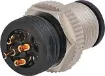 Male and female line connectors include metal screw on collars, with heavy duty plastic cable entries. Chassis connectors feature metal outer construction with plastic insert. Ideal for heavy duty industrial & marine applications. 4A rated. LTW M12 series
