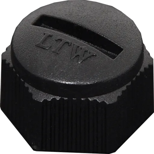 Waterproof cap to suit both male chassis and line versions of LTW Amphenol M12 connectors.