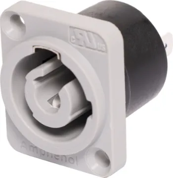 HP-3-MDGW Power Out 25A Chassis Socket Extra heavy duty connector as used in commercial lighting and audio applications. Power Out. SAA approved.