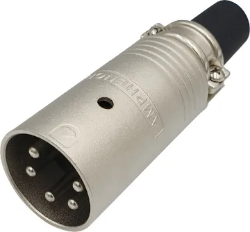 EP 5 Pole Male Line Plug Connector EP-5-12 The EP Series has set the standard in high performance speaker connectors. Apart from its durability and strength, it offers consistent superior power handling capabilities. Amphenol EP-5-12.
