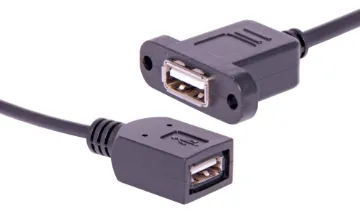 USB Type A Socket to USB Type A Socket 160mm Wallplate Fly Lead USB type A socket to USB type A socket lead, 160mm. Fitted with screw mount recesses for attaching to custom AV wallplates.