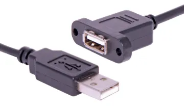 USB Type A Socket to USB Type A Plug 160mm Wallplate Fly Lead USB type A socket to USB type A plug lead, 160mm. Fitted with screw mount recesses for attaching to custom AV wallplates.