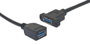 USB Type A Socket to USB Type A Socket 160mm Wallplate Fly Lead USB type A socket to USB type A socket lead, 160mm.