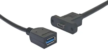 USB Type A Socket to USB Type C Socket 160mm Wallplate Fly Lead USB type A socket to USB type C socket lead, 160mm.