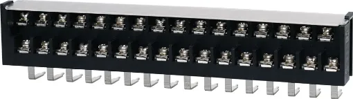 Barrier Terminal Block, with screw connection. Rated 20A at 300V.