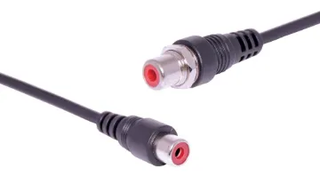 Red RCA Socket to Socket 160mm Wallplate Fly Lead A threaded RCA socket for fitment to a custom AV wallplate.