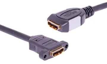 8K HDMI Socket to HDMI Socket 170mm Wallplate Fly Lead HDMI® socket to socket wallplate fly lead (Ultra High Speed HDMI Cable). Fitted with screw mount recesses for attaching to custom AV wallplates. HDMI® certified. Supports 8K resolutions at 60Hz. Suitable for use with 1.4, 2.0 and 2.1 HDMI® compliant equipment.