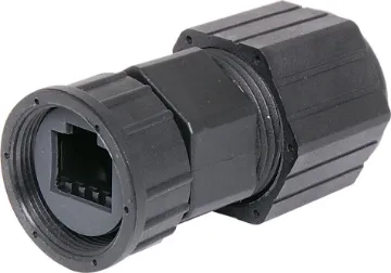 8P8C RJ45 Screw-On Line Plug Housing IP67 Waterproof A standard 8P8C RJ45 plug fits inside this waterproof line plug housing.