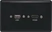 Latest HDMI high speed with Ethernet (1.4) connection. Rear is fitted with 150mm fly leads and HDMI and USB type A socket for easy connection. Supplied with two facia covers to suit your decor.