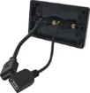Latest HDMI high speed with Ethernet (1.4) connection. Rear is fitted with 150mm fly leads and HDMI and USB type A socket for easy connection. Supplied with two facia covers to suit your decor.