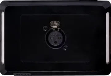 3 pin XLR Black Horizontal Microphone Wallplate - Clipsal Pro 3pin XLR microphone connector mounted horizontally on a Clipsal pro wall plate. "One-Shot" version with screw terminal connections for quick and easy connection on site.