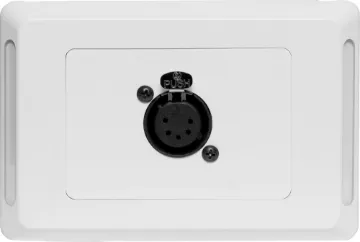 5 pin XLR Horizontal Microphone Wallplate - Clipsal Pro 5pin XLR microphone connector mounted horizontally on a Clipsal pro wall plate. "One-Shot" version with screw terminal connections for quick and easy connection on site.