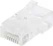 Unique through hole (open-pass) design for quick, easy termination. 
Cat5e 8P8C male connector suits solid core cable.
Jar of 100pcs