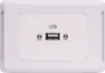 USB type A connections fitted to a Clipsal Pro Series wall plate which has been specifically designed for commercial building installations. Rear is fitted with 150mm fly lead with a USB type A socket for easy connection.