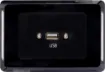 USB type A connections fitted to a Clipsal Pro Series wall plate which has been specifically designed for commercial building installations. Rear is fitted with 150mm fly lead with a USB type A socket for easy connection.